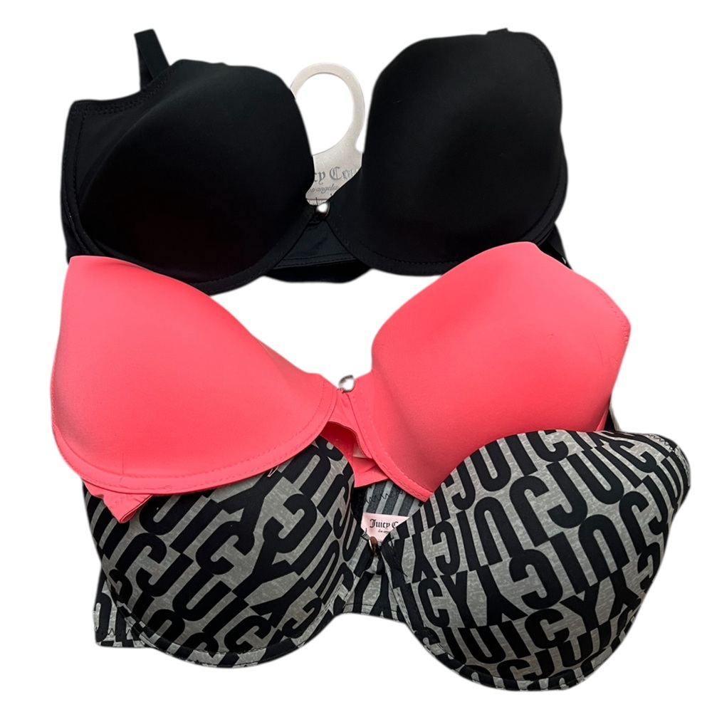 Juicy Couture Black and Pink Bra Set